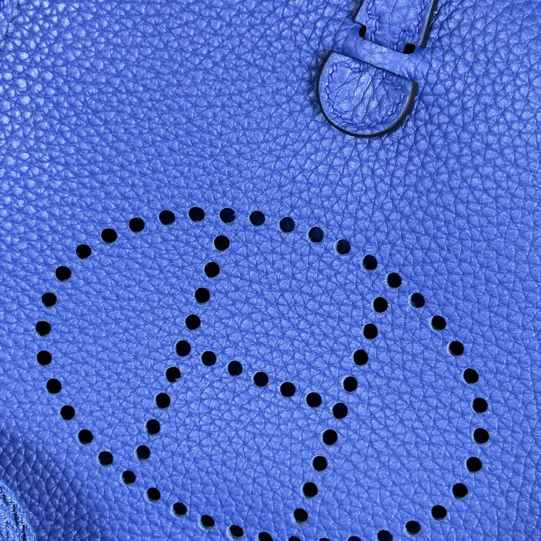 Hermes Evelyne III 17 Togo Dark Blue Leather Bag Silver H5667