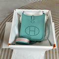 Hermes Evelyne III 17 Togo Light Green Leather Bag Silver H5665