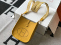 Hermes Evelyne III 18 Togo Leather Crossbody half Handmade Bag Gold Yellow