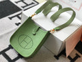 Hermes Evelyne III 18 Togo Leather Crossbody half Handmade Bag Gold Light Green
