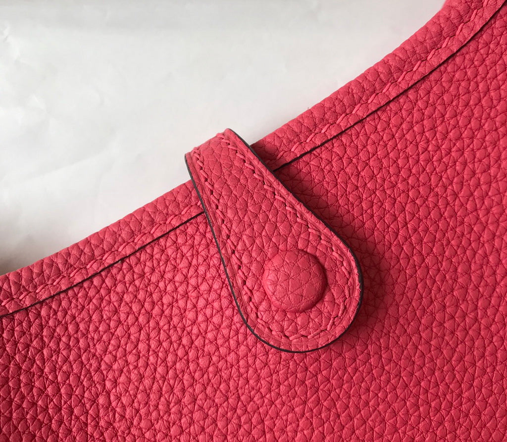 Hermes Evelyne III 18 Togo Leather Crossbody half Handmade Bag Gold Plum