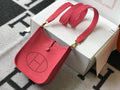 Hermes Evelyne III 18 Togo Leather Crossbody half Handmade Bag Gold Plum