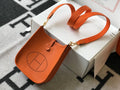 Hermes Evelyne III 18 Togo Leather Crossbody half Handmade Bag Gold Orange