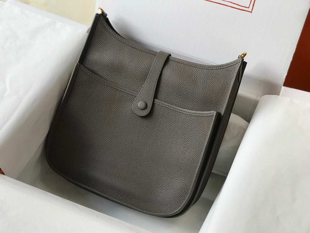 Hermès Evelyne III 29 Taurillon Clemence Bag Half Hand Dark Gray Gold