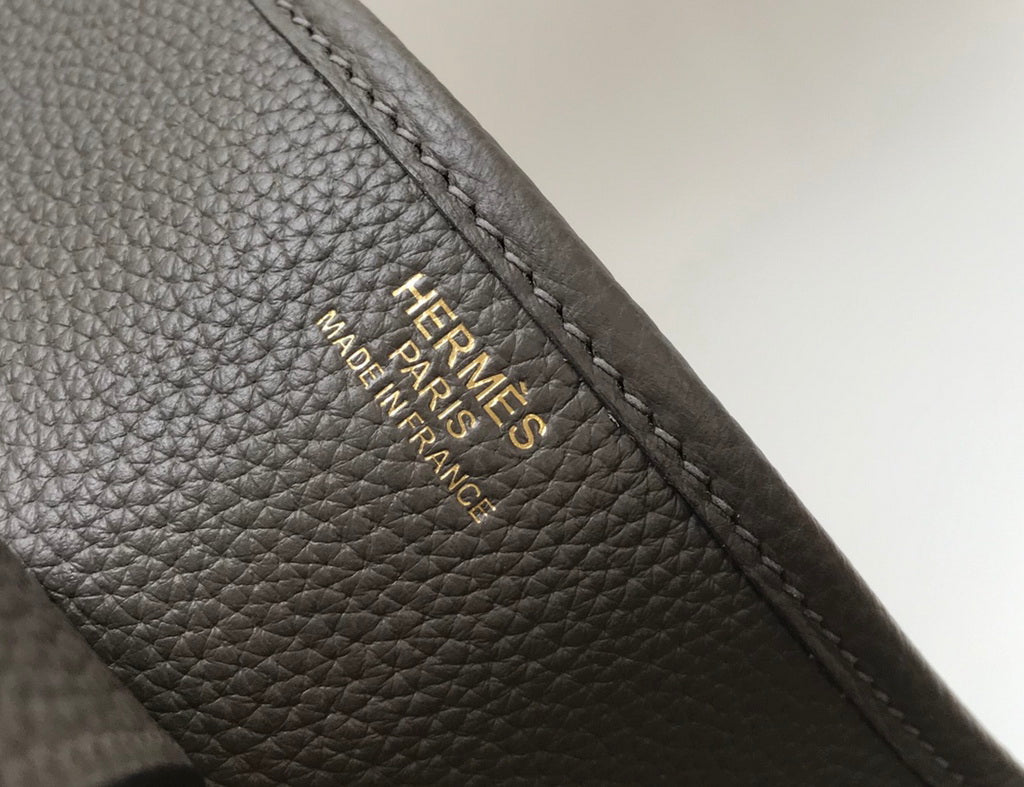 Hermès Evelyne III 29 Taurillon Clemence Bag Half Hand Dark Gray Gold
