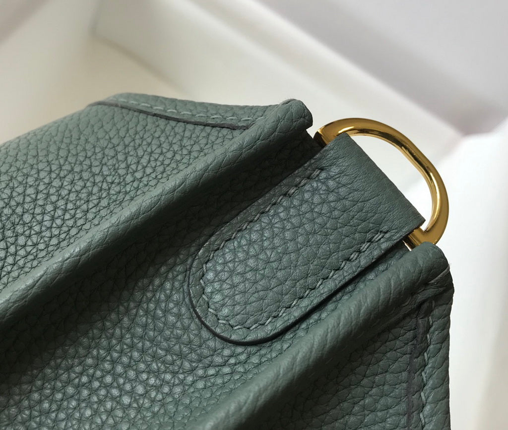 Hermès Evelyne III 29 Taurillon Clemence Bag Half Hand Dark Green Gold