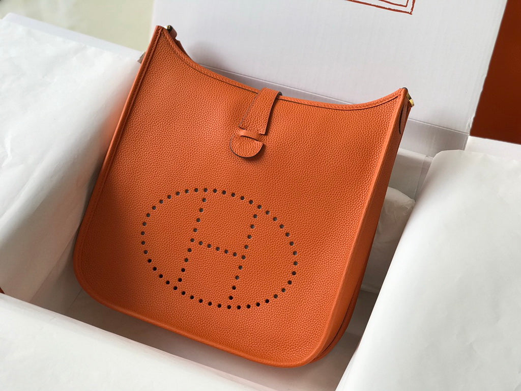 Hermès Evelyne III 29 Taurillon Clemence Bag Half Hand Orange Gold