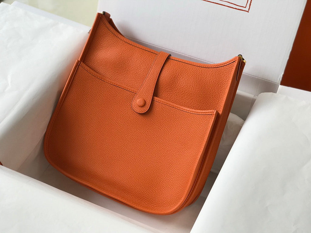 Hermès Evelyne III 29 Taurillon Clemence Bag Half Hand Orange Gold