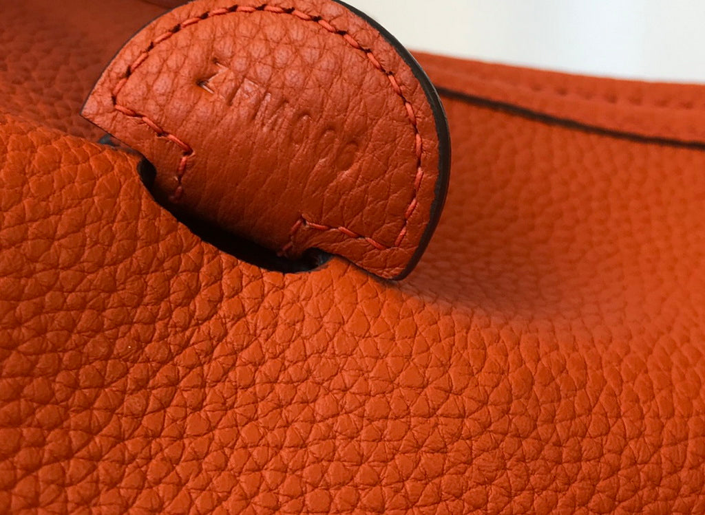 Hermès Evelyne III 29 Taurillon Clemence Bag Half Hand Orange Gold