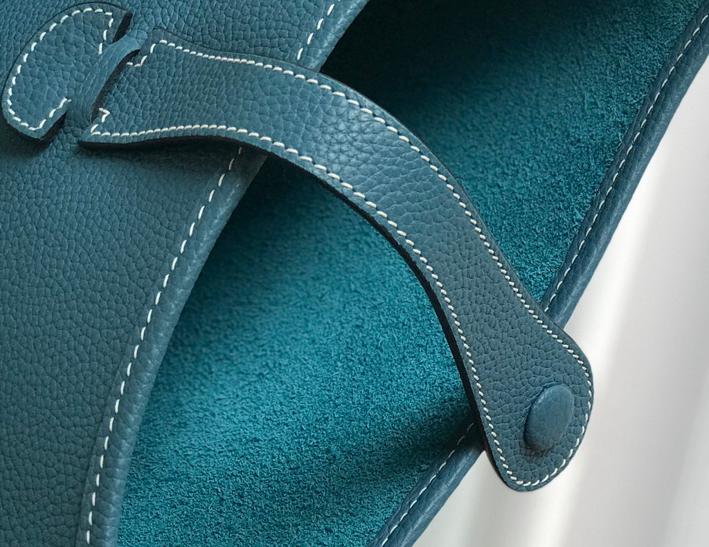 Hermès Evelyne III 29 Taurillon Clemence Bag Half Hand Blue Gold