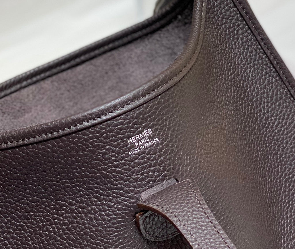 Hermès Evelyne III 29 Taurillon Clemence Shoulder Bag Coffee Silver