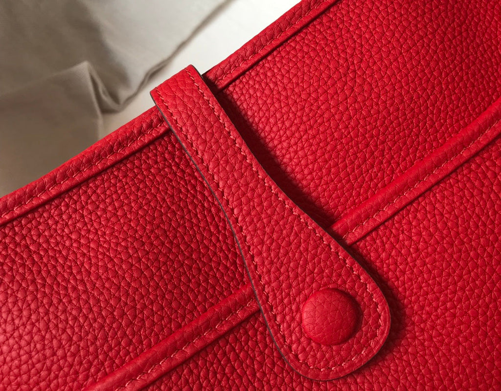 Hermès Evelyne III 29 Taurillon Clemence Shoulder Bag Red Silver