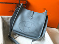 Hermès Evelyne III 29 Taurillon Clemence Shoulder Bag Light Blue Silver
