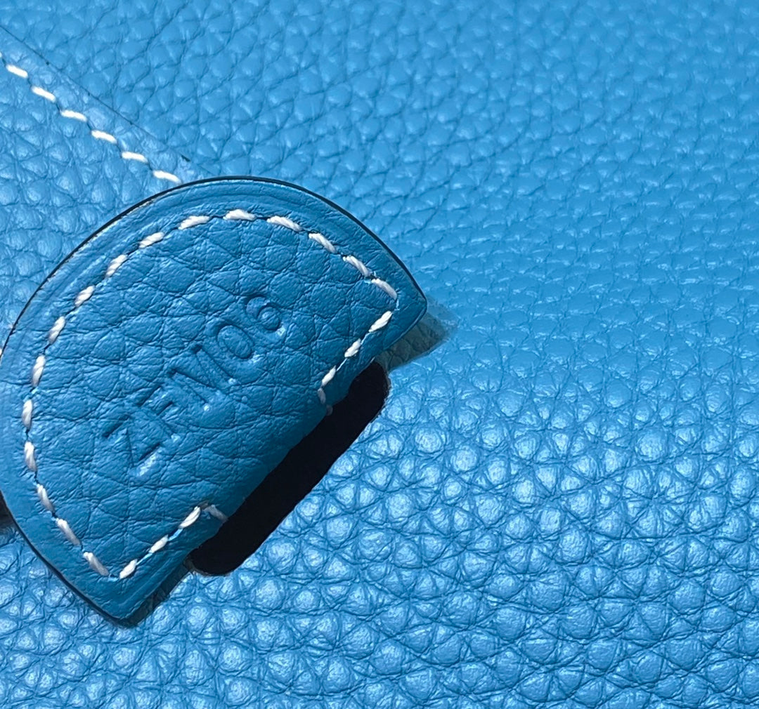 Hermès Evelyne III 29 Taurillon Clemence Shoulder Bag Blue Silver