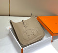 Hermès Evelyne III 29 Taurillon Clemence Shoulder Bag Gray Silver