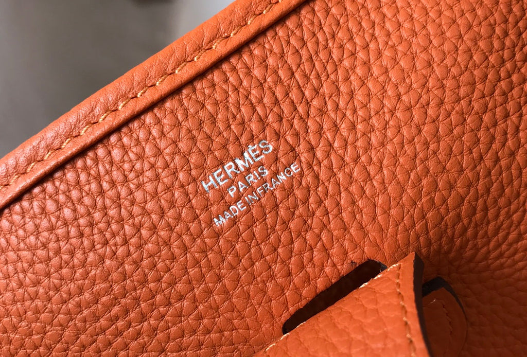Hermès Evelyne III 29 Taurillon Clemence Shoulder Bag Orange Silver