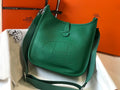 Hermès Evelyne III 29 Taurillon Clemence Shoulder Bag Green Silver