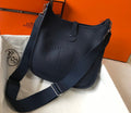 Hermès Evelyne III 29 Taurillon Clemence Shoulder Bag Navy Blue Silver