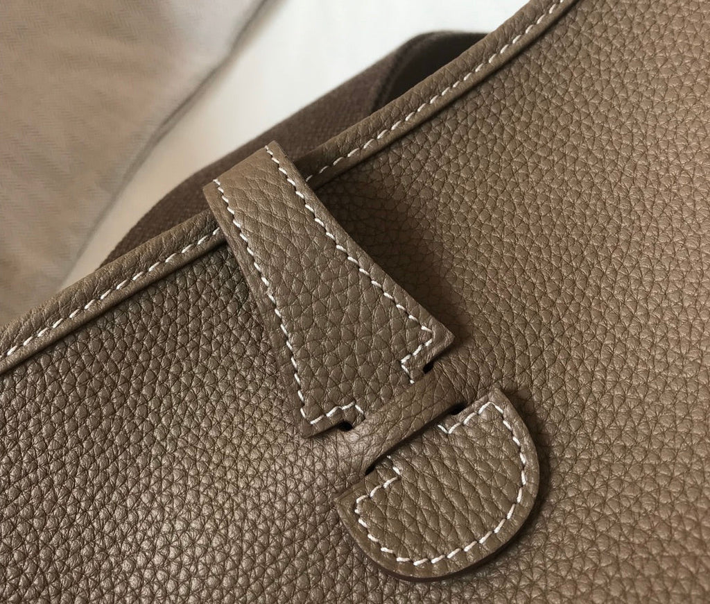 Hermès Evelyne III 29 Taurillon Clemence Shoulder Bag Dark Gray Silver