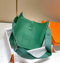 Hermès Evelyne III 29 Taurillon Clemence Shoulder Bag Green Silver
