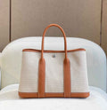 Hermes Garden Party 30 bag 38270 Beige Cloth With Camel Leather