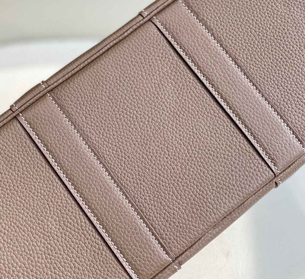 Hermes Garden Party 30 bag 38270 Beige Cloth With Light Gray Leather