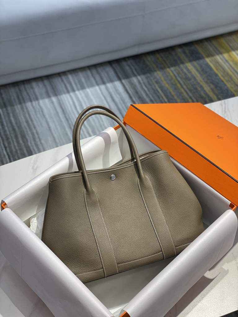 Hermes Garden Party 30 bag Dark Gray Togo leather