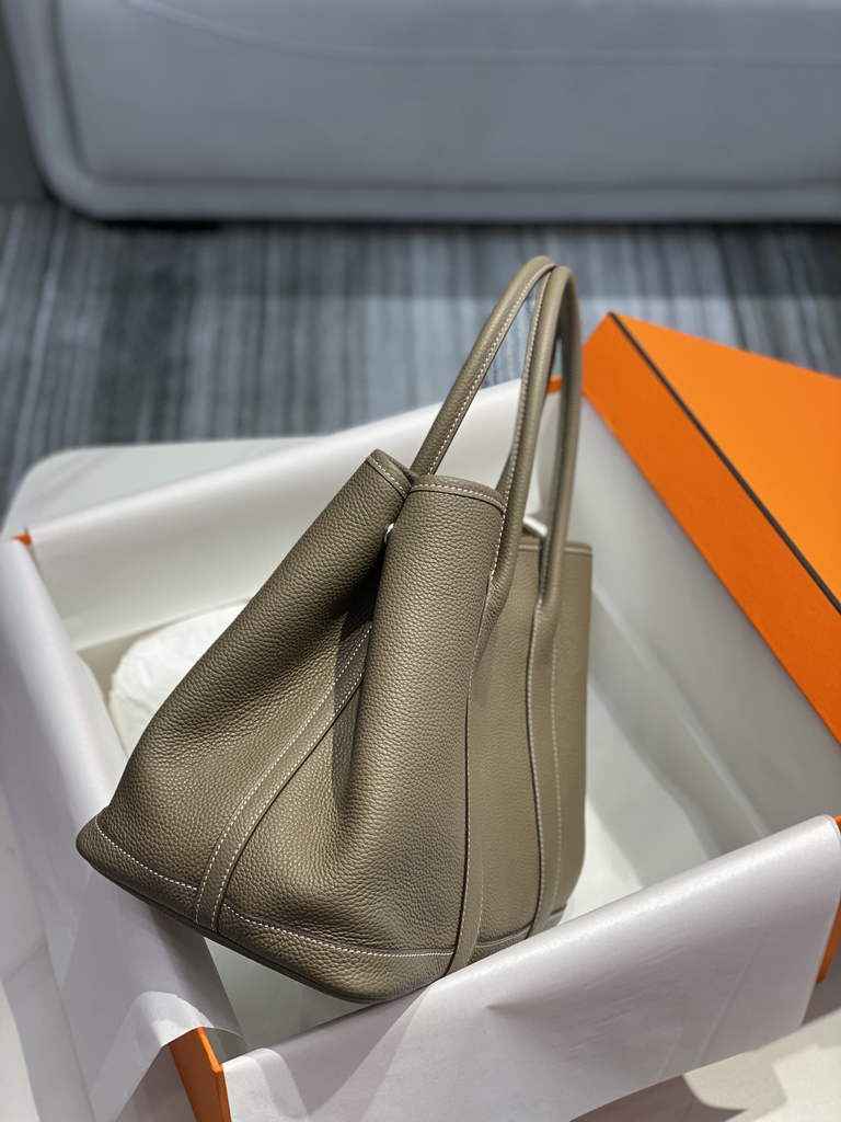 Hermes Garden Party 30 bag Dark Gray Togo leather