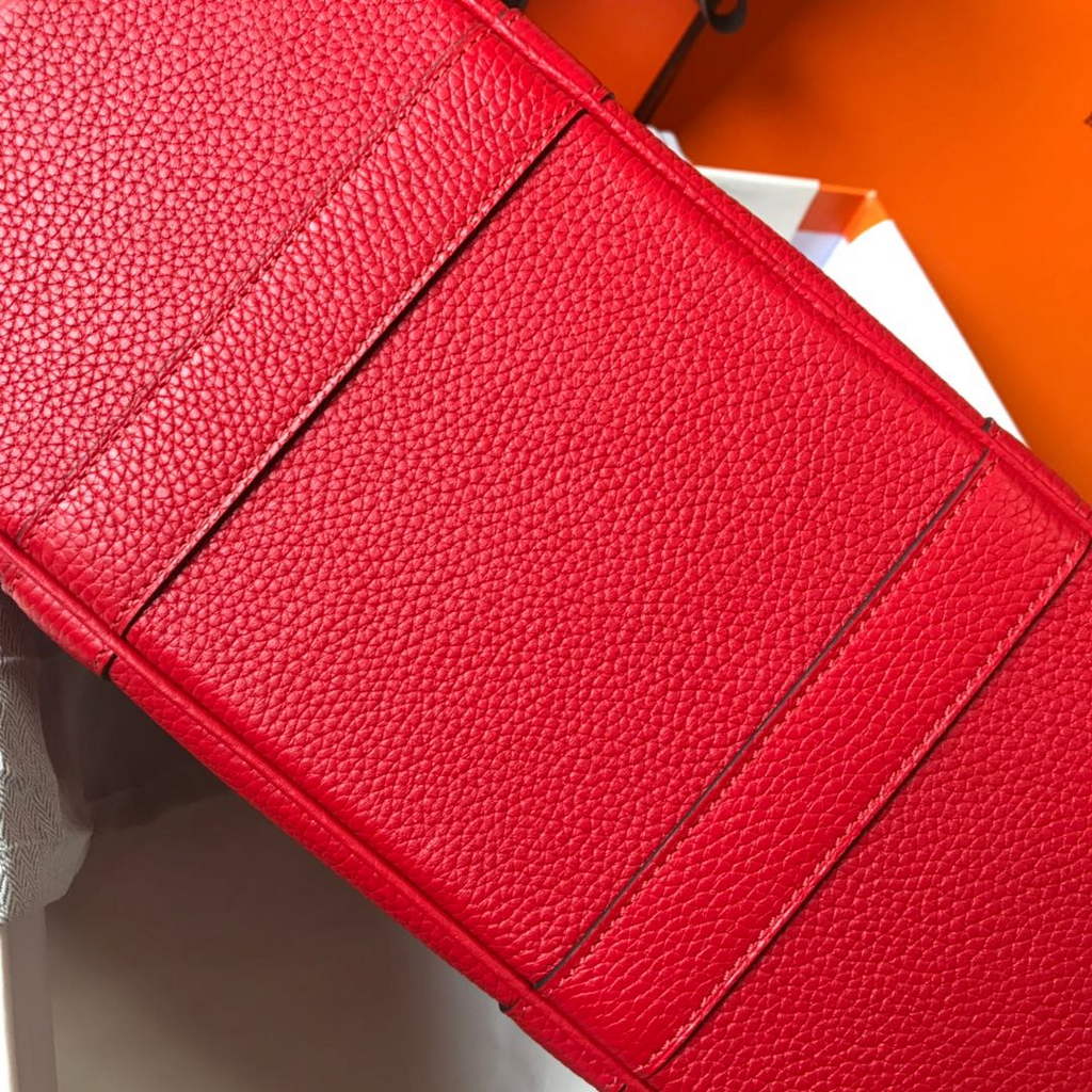 Hermes Garden Party 30 bag Togo leather Red