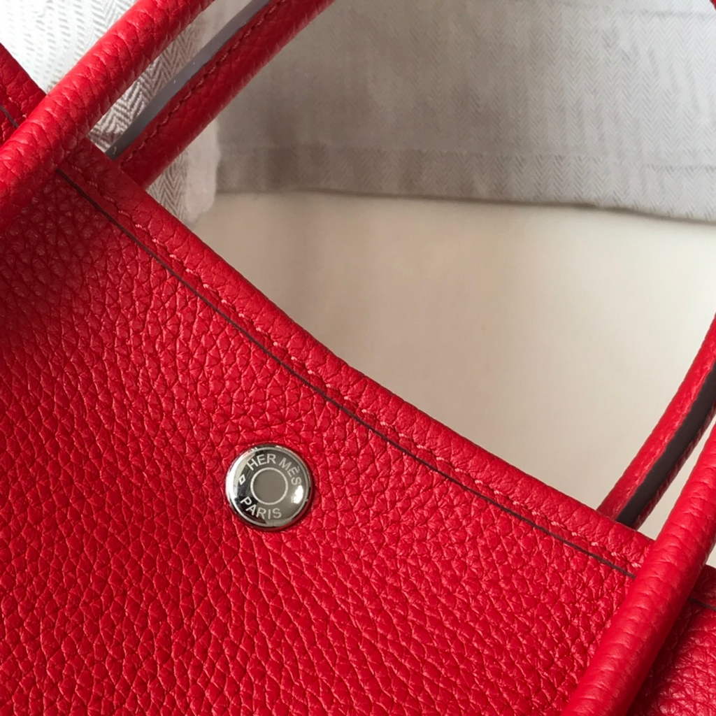 Hermes Garden Party 30 bag Togo leather Red