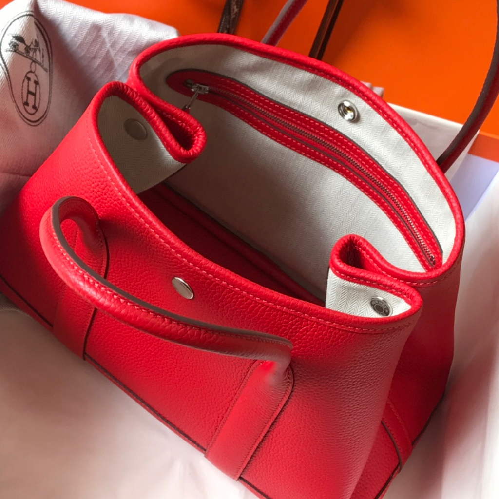 Hermes Garden Party 30 bag Togo leather Red