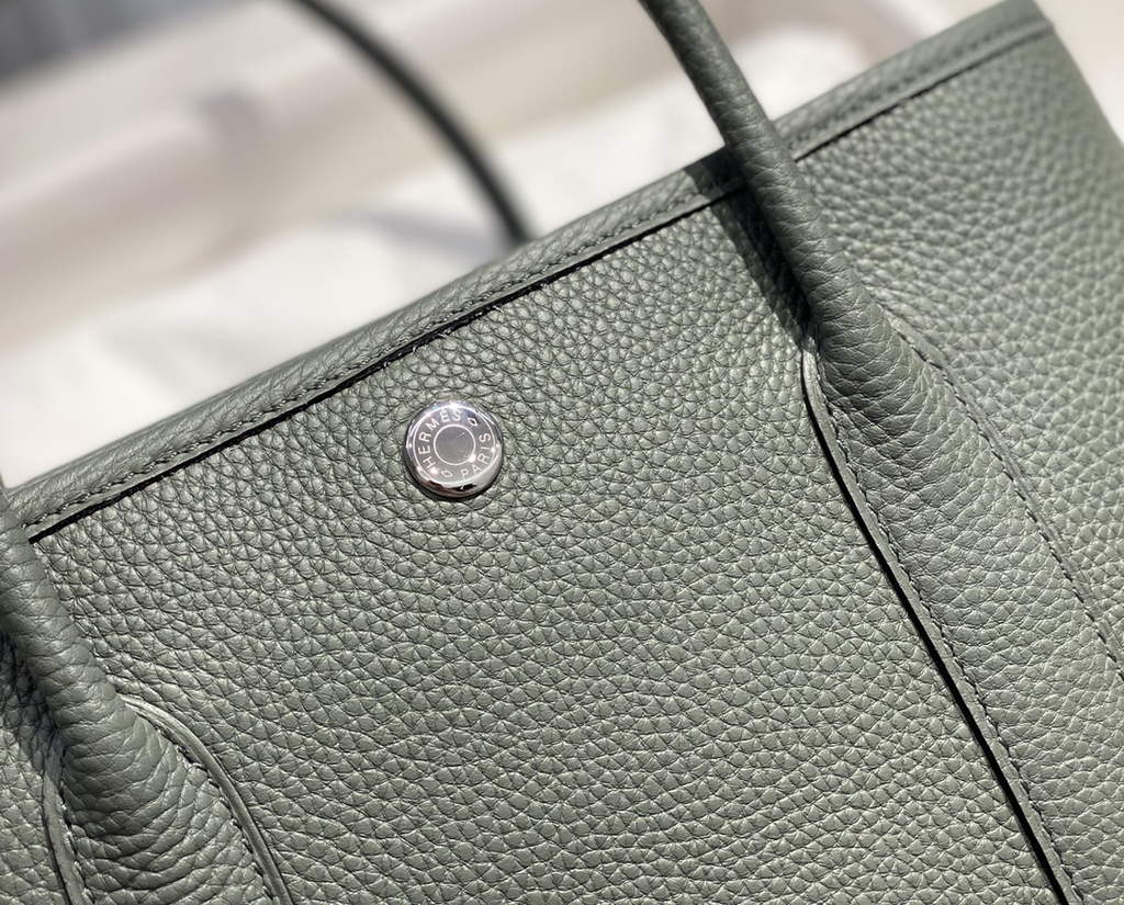 Hermes Garden Party 30 bag Dark Green Togo leather