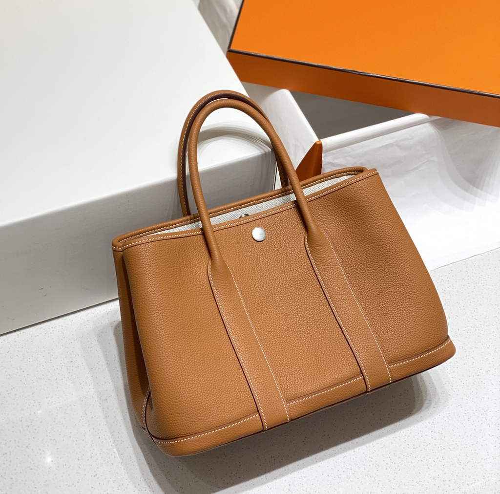 Hermes Garden Party 30 bag Light Brown Togo leather