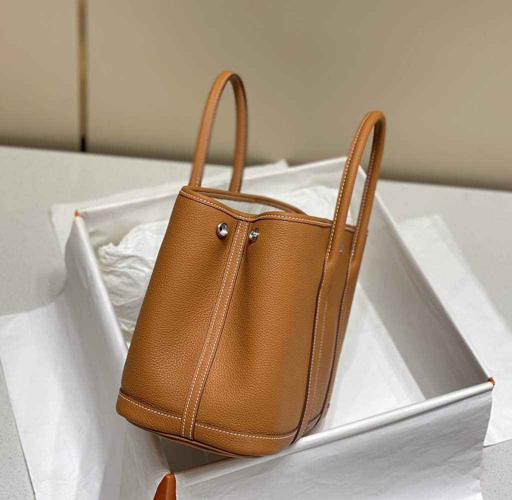 Hermes Garden Party 30 bag Light Brown Togo leather