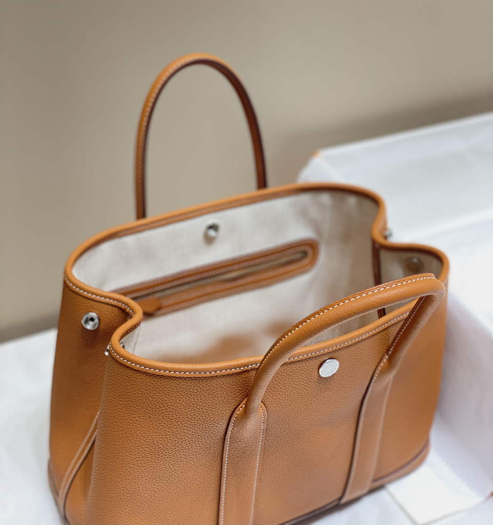 Hermes Garden Party 30 bag Light Brown Togo leather