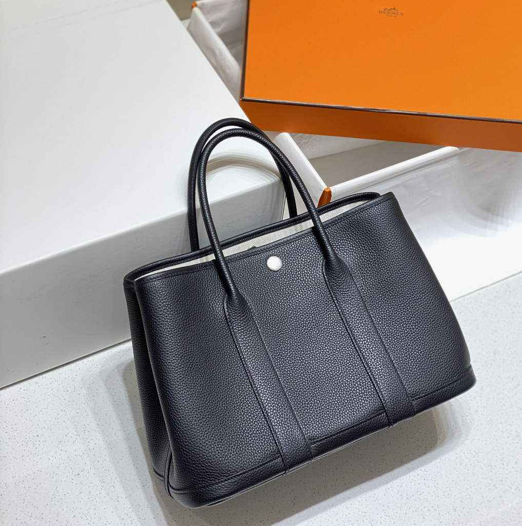 Hermes Garden Party 30 bag Togo leather Black