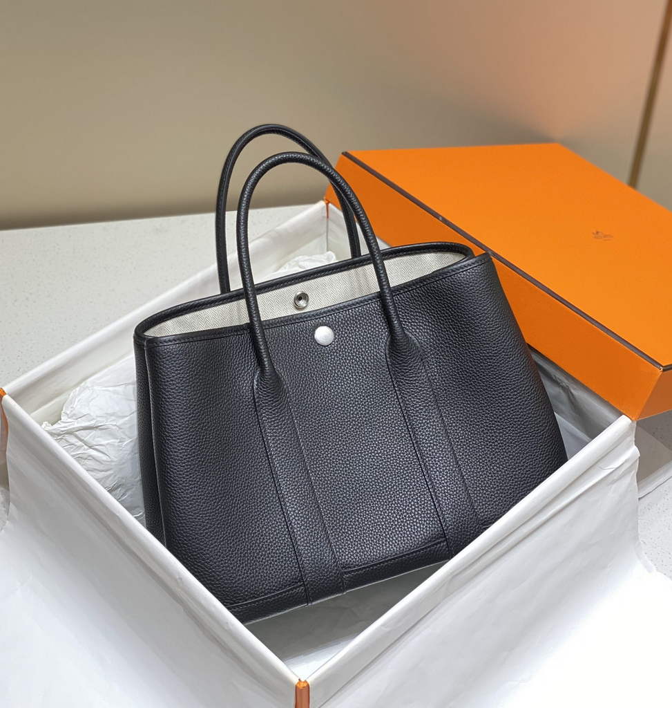 Hermes Garden Party 30 bag Togo leather Black