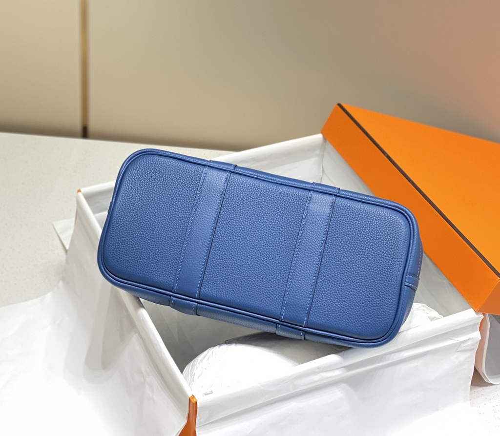 Hermes Garden Party 30 bag Togo leather Dark Blue