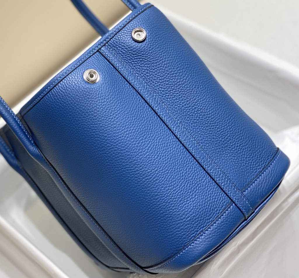 Hermes Garden Party 30 bag Togo leather Dark Blue