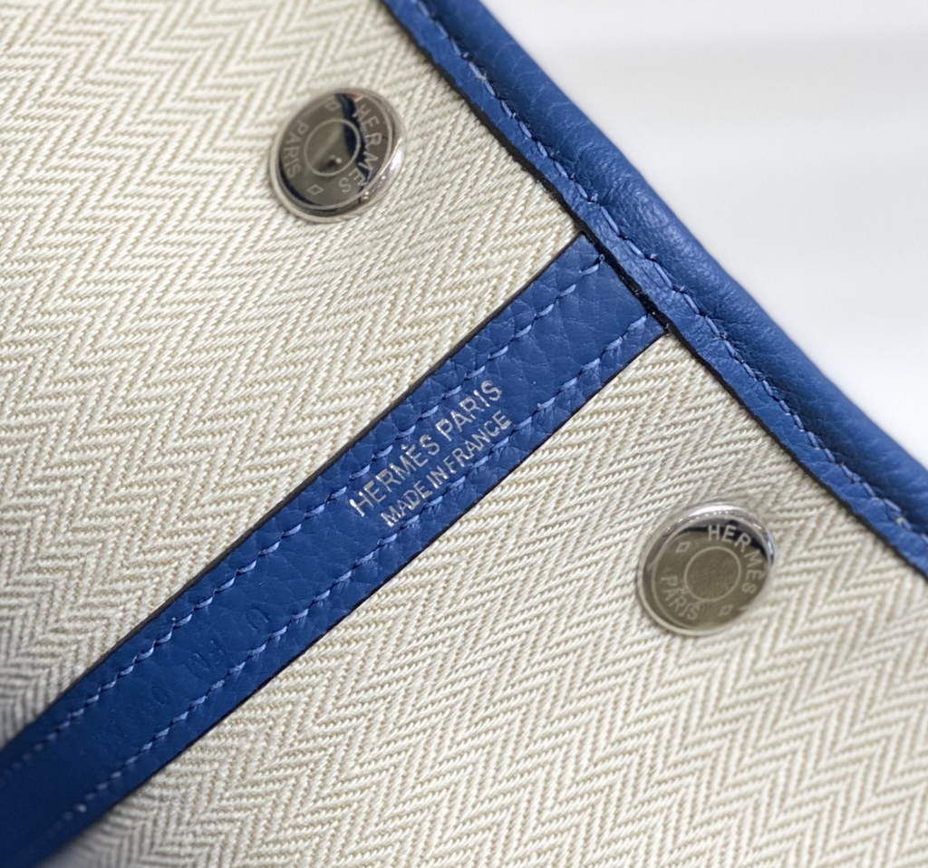 Hermes Garden Party 30 bag Togo leather Dark Blue