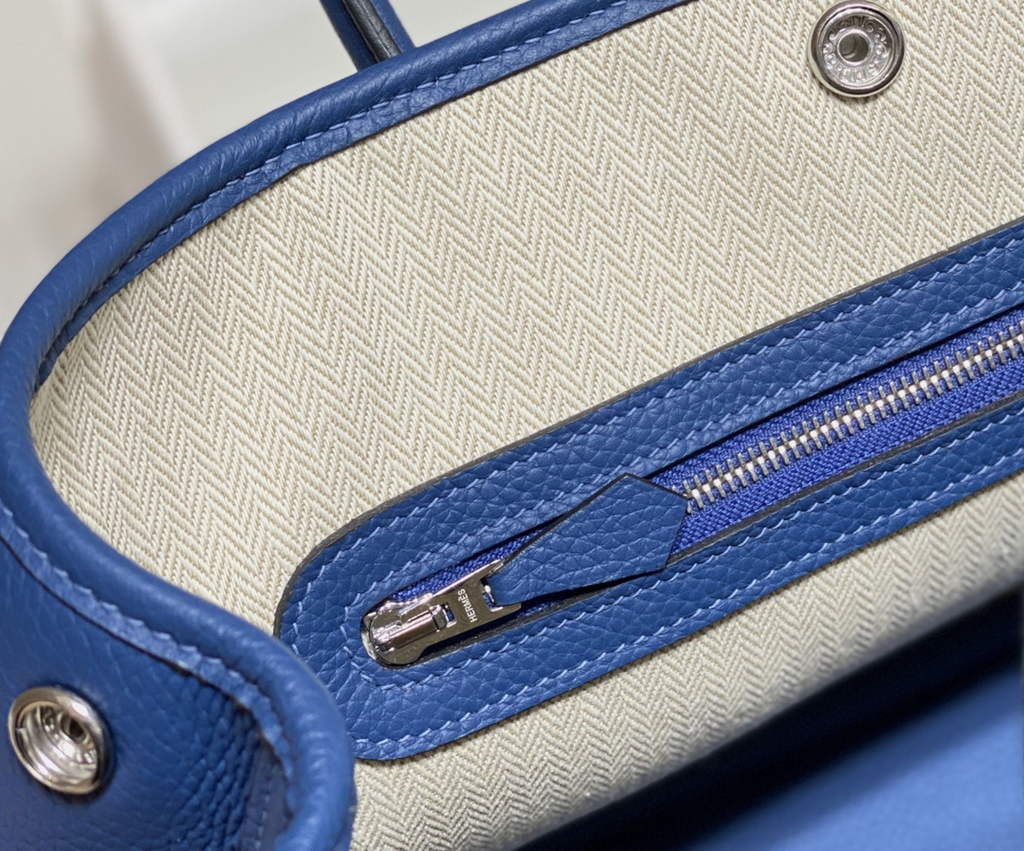 Hermes Garden Party 30 bag Togo leather Dark Blue