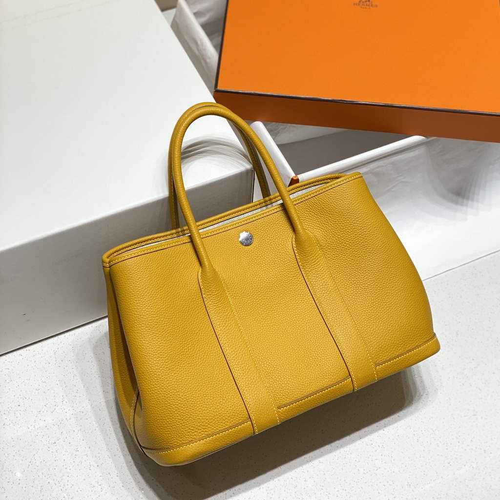 Hermes Garden Party 30 bag Yellow Togo leather