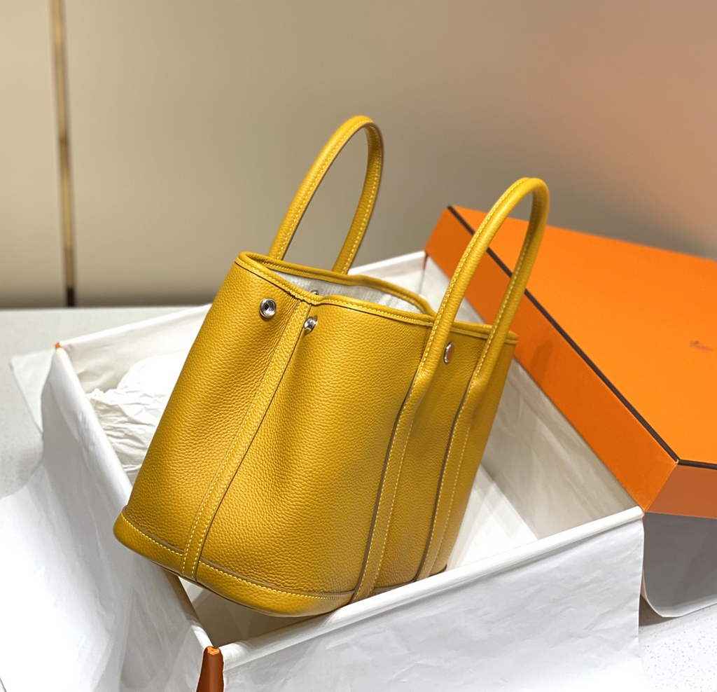 Hermes Garden Party 30 bag Yellow Togo leather