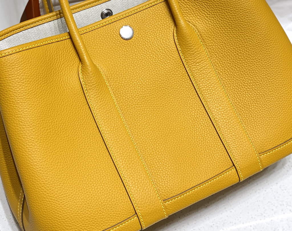 Hermes Garden Party 30 bag Yellow Togo leather