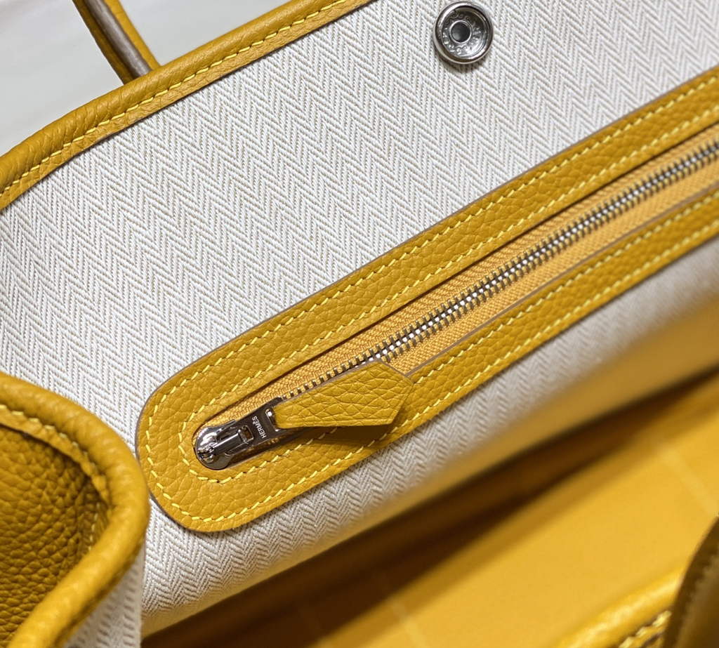 Hermes Garden Party 30 bag Yellow Togo leather