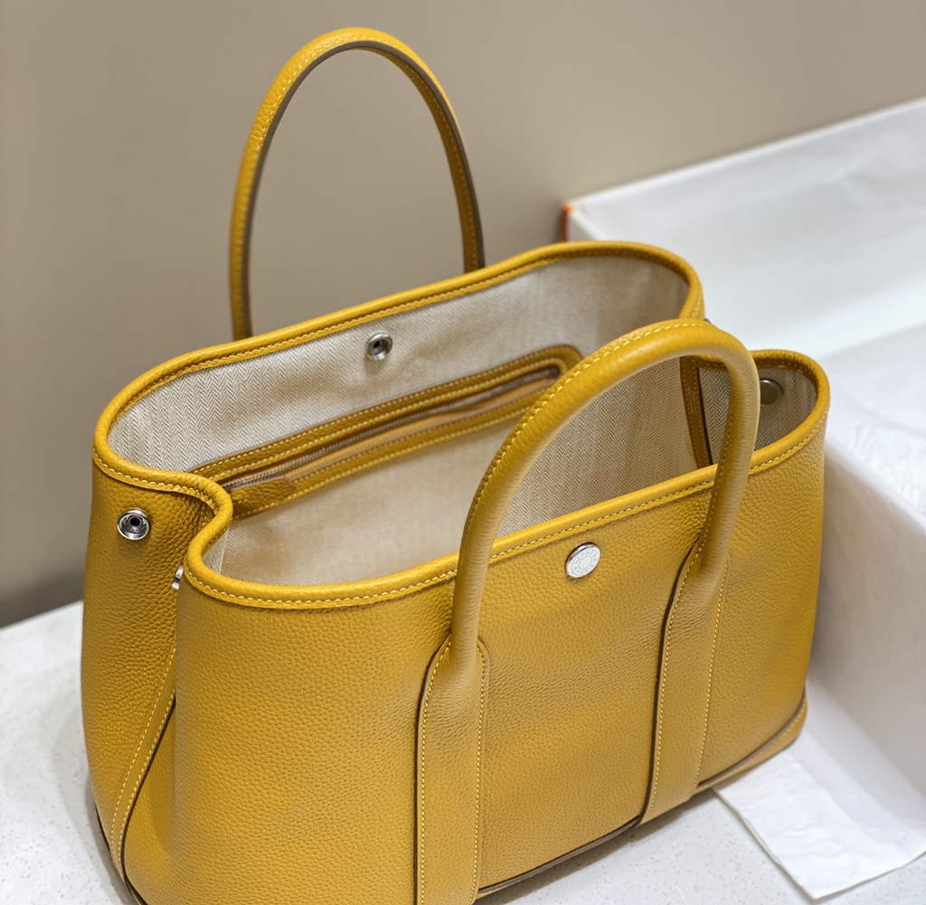 Hermes Garden Party 30 bag Yellow Togo leather