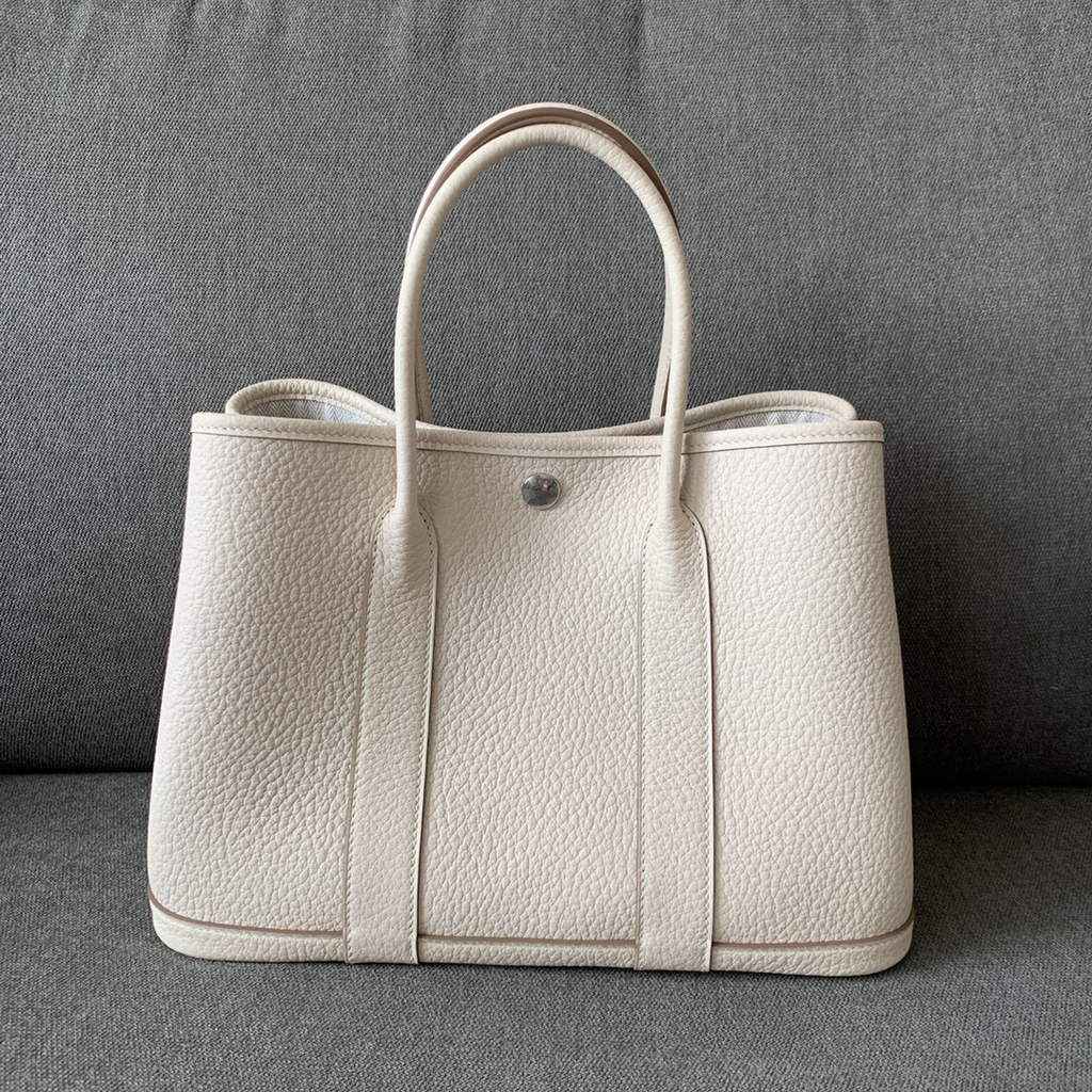 Hermes Garden Party 30 bag Negonda calfskin Beige