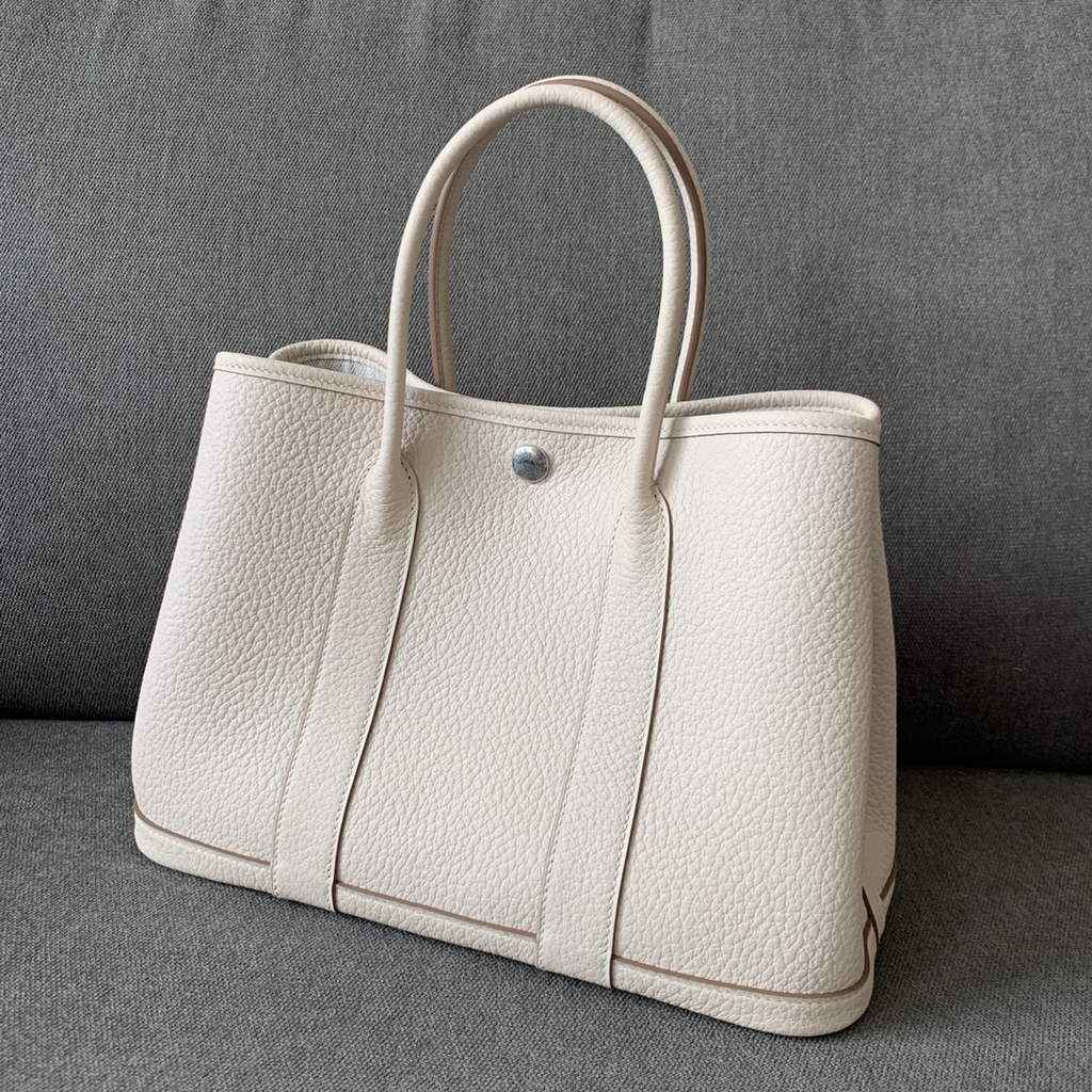 Hermes Garden Party 30 bag Negonda calfskin Beige