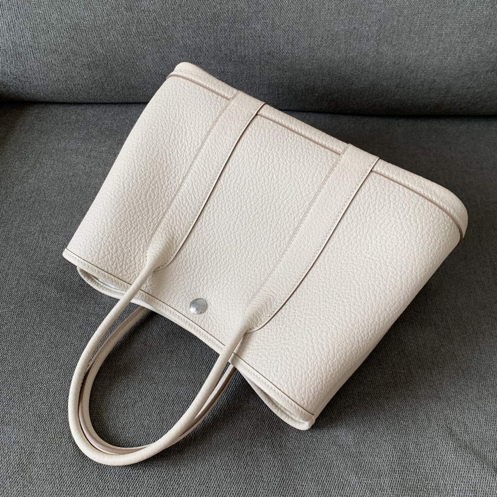 Hermes Garden Party 30 bag Negonda calfskin Beige