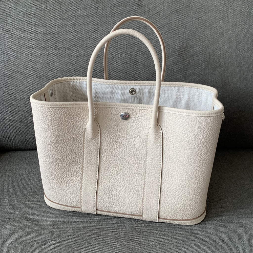 Hermes Garden Party 30 bag Negonda calfskin Beige